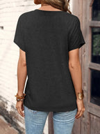 Half Button Short Sleeve Top (24)