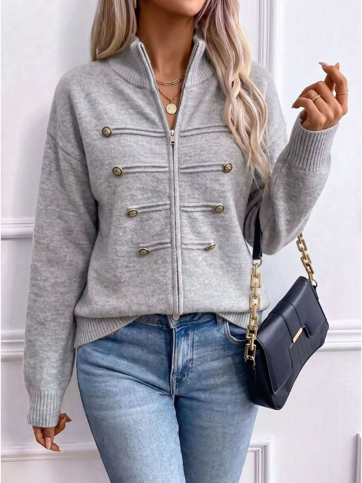 Zip-up Long Sleeve Cardigan (9)