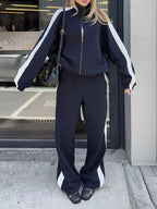 Zip Up Long Sleeve Outerwear Pants Set (26)