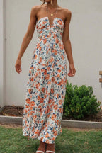 Floral Halter Neck Tiered Maxi Dress (5)