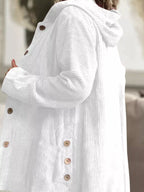 Full Size Corduroy Button Up Hooded Jacket Plus (5)