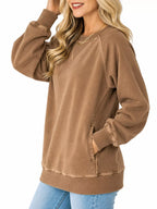 Crew Neck Raglan Sleeve Sweatshirt (25)