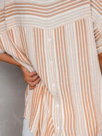 Full Size Collared Neck Half Sleeve Shirt Plus (12)