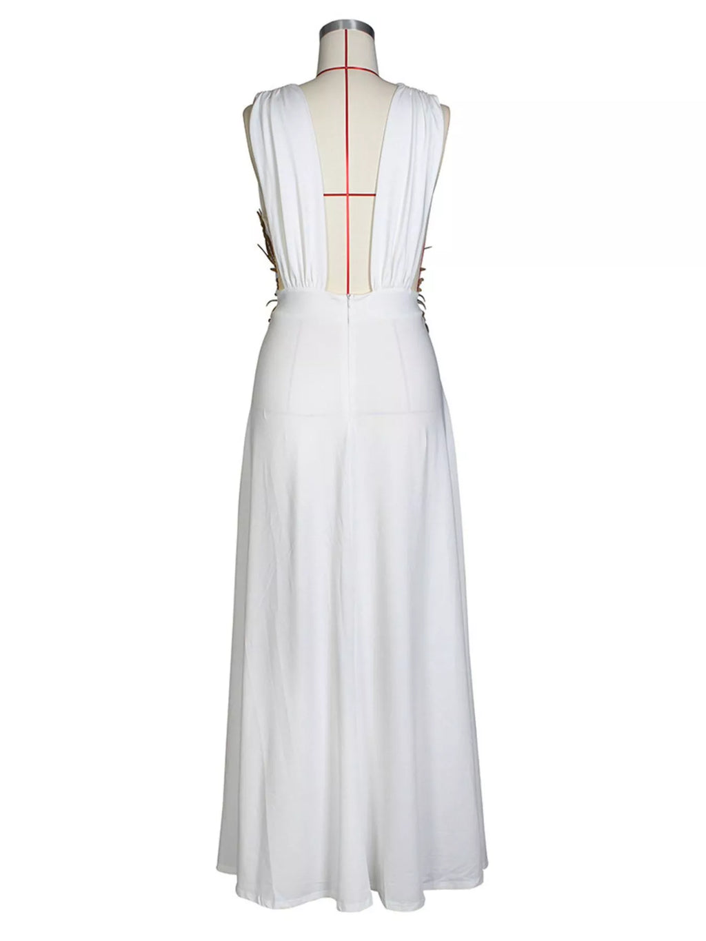 Deep V-neck High Slit Maxi Dress (17)