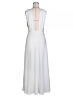 Deep V-neck High Slit Maxi Dress (17)