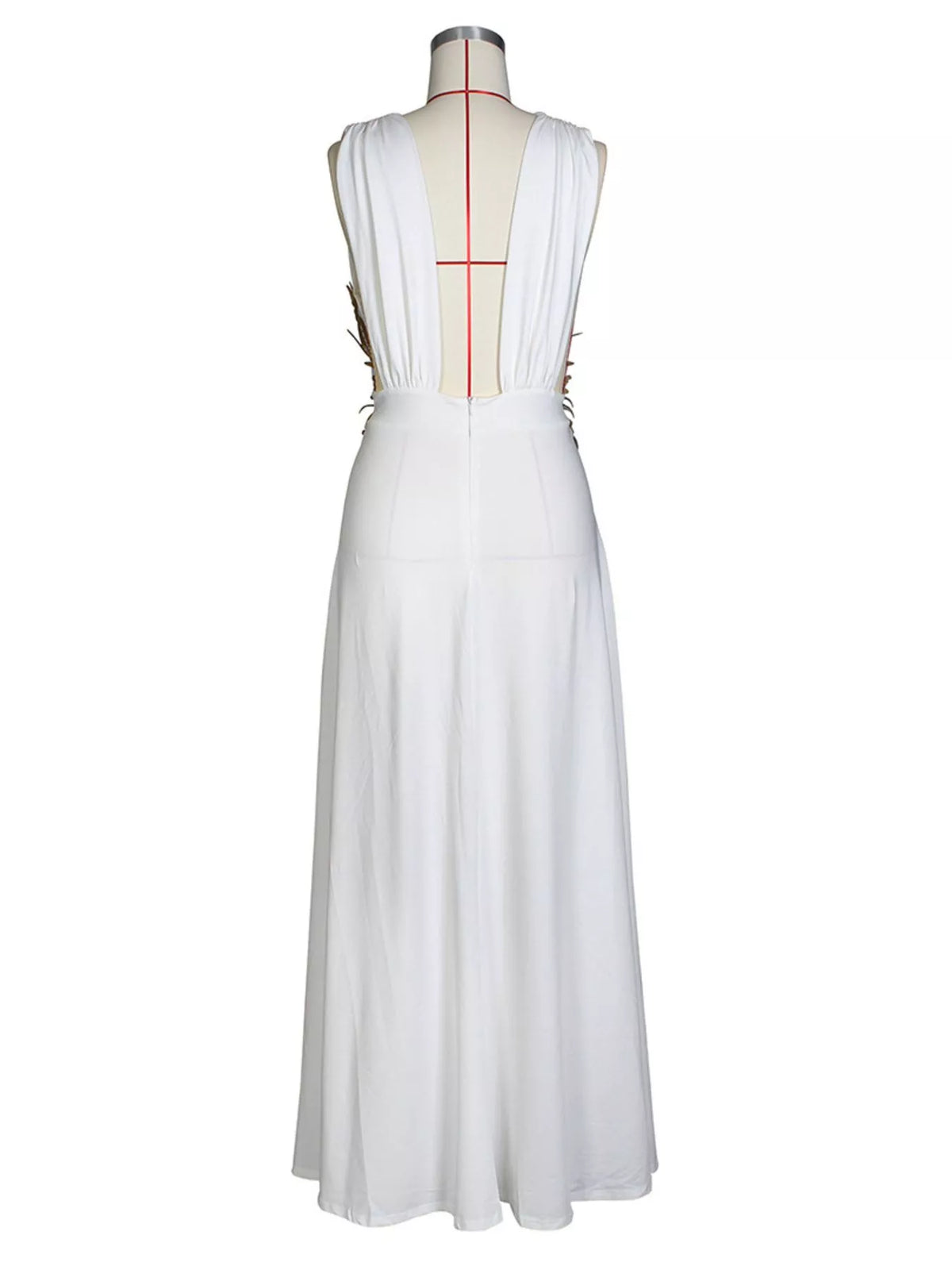 Deep V-neck High Slit Maxi Dress (17)