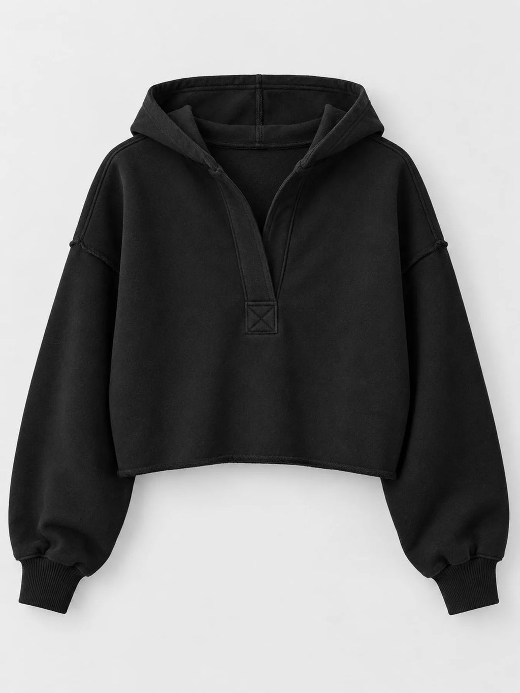 Dropped Shoulder Cropped Hoodie (43)