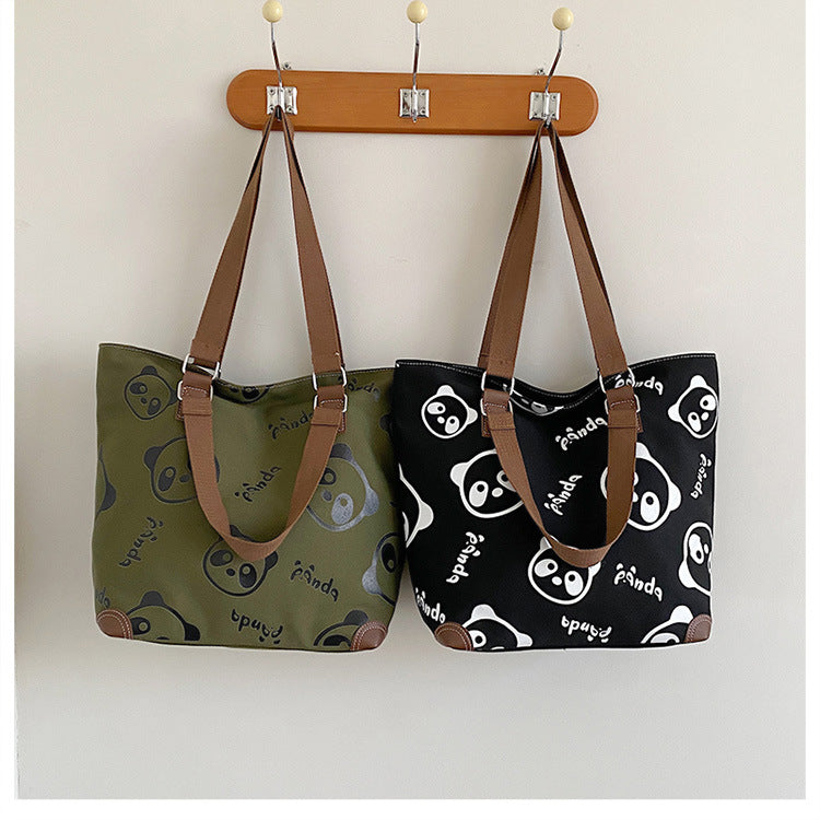 Cute Panda Canvas Bag Cartoon Casual Shoulder photo 2