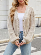 Cable Knit Button-up Cardigan
