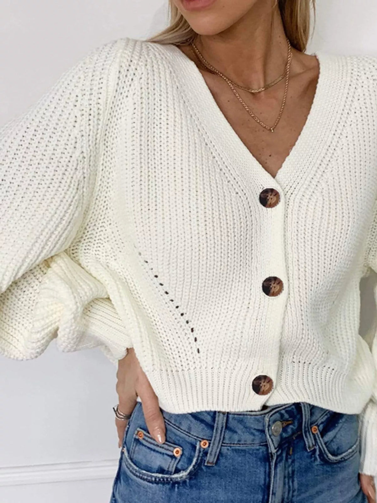 Full Size Chunky Knit Button-down Cardigan Plus (10)