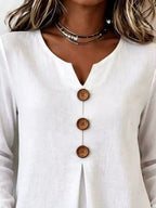 Full Size Decorative Button Long Sleeve Blouse Plus (4)