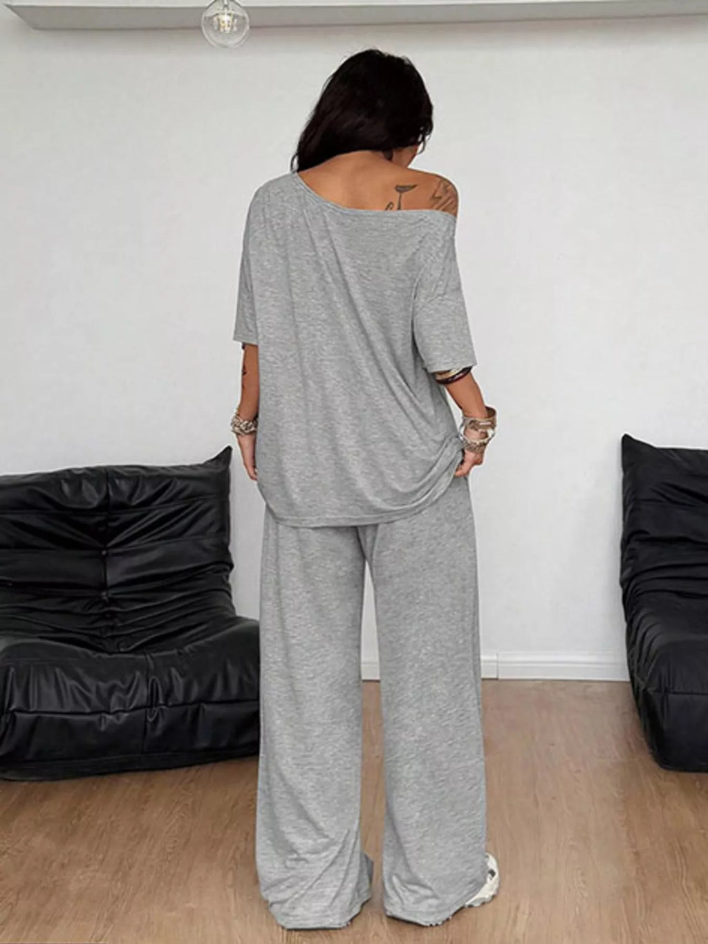 Full Size One-shoulder Top Drawstring Pants Set Plus (16)