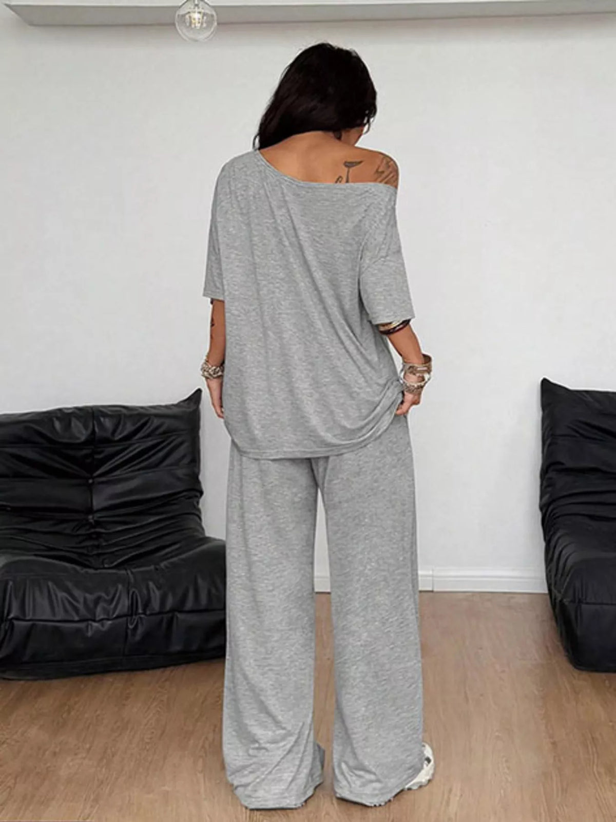 Full Size One-shoulder Top Drawstring Pants Set Plus (16)