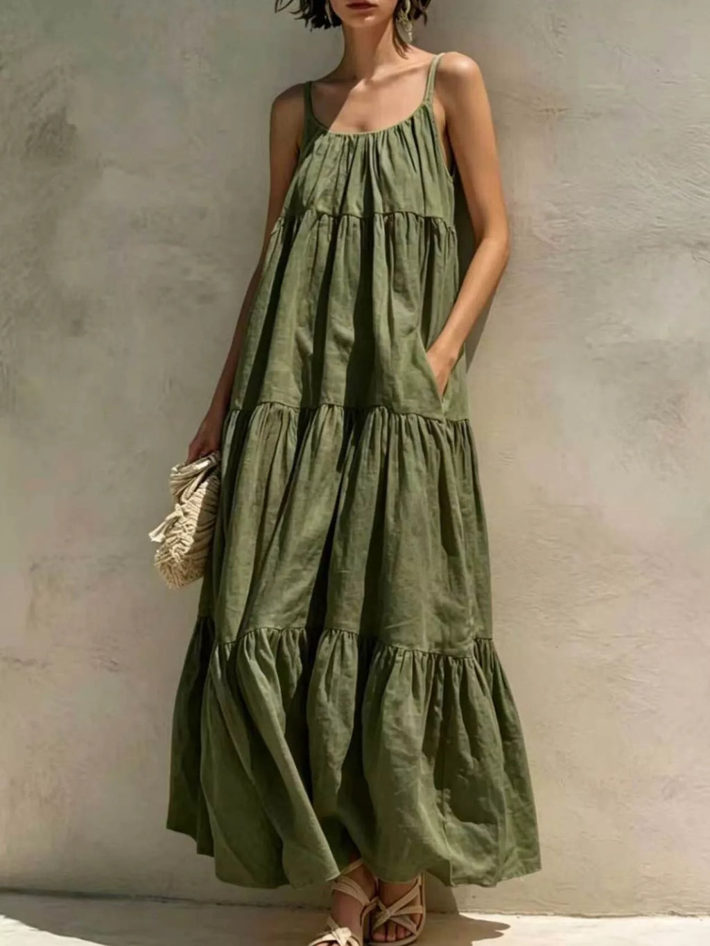 Tiered Scoop Neck Maxi Dress (9)