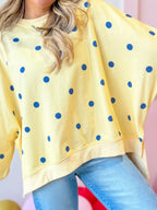 Side Slit Polka Dot Oversized Sweatshirt (3)