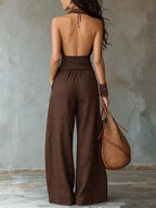Backless Halter Neck Wide Leg Jumpsuit (2)