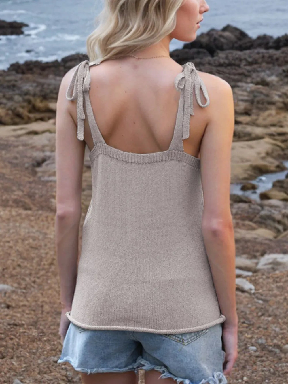 Tie Shoulder V-neck Sweater Vest (22)