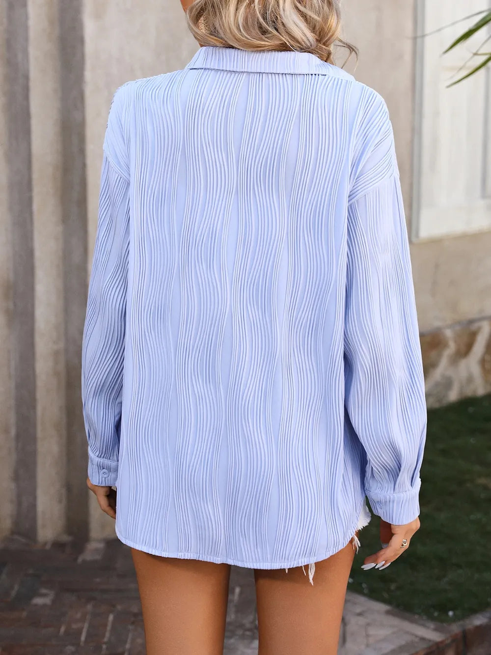 Button Up Dropped Shoulder Shirt (27)