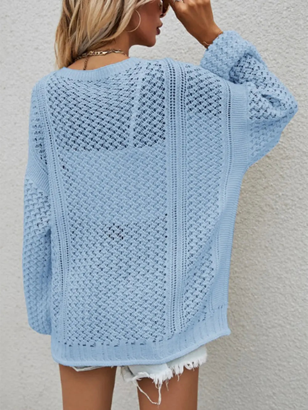 Openwork Button Front Cardigan (18)
