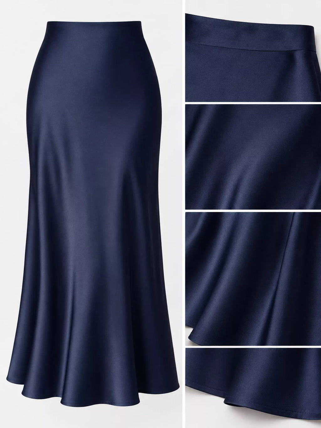 High-waisted Satin Midi Skirt (27)