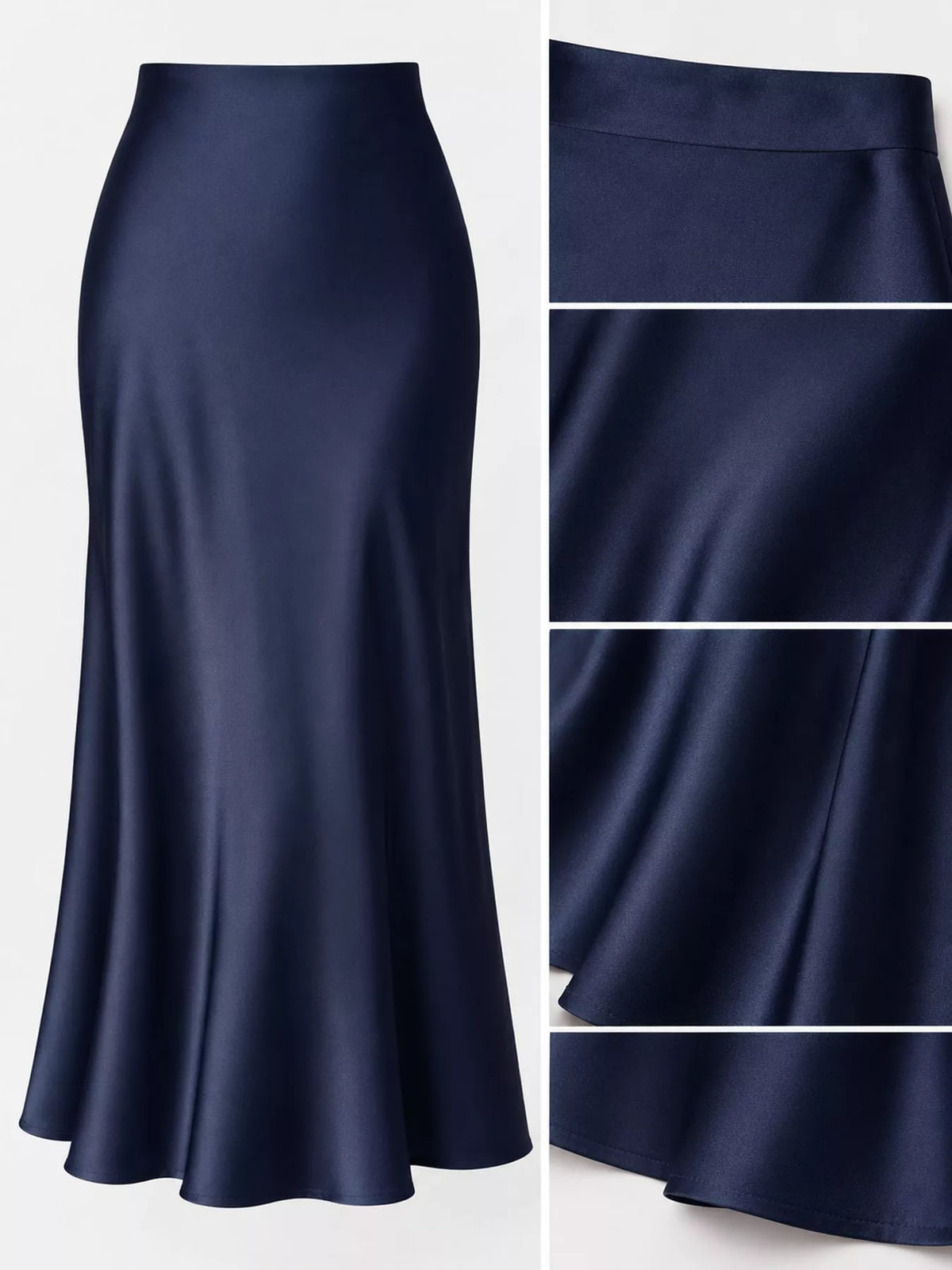 High-waisted Satin Midi Skirt (27)