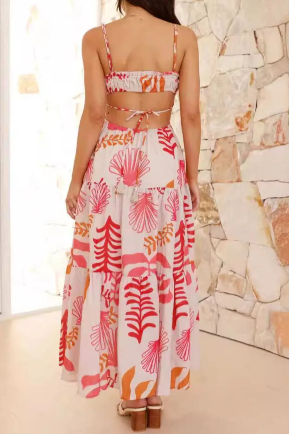 Cutout Printed Sleeveless Midi Cami Dress (13)