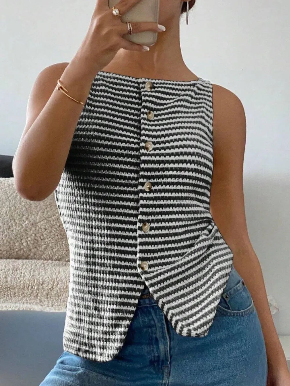Button Down Striped Tank (15)