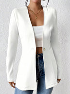 One Button Long Sleeve Blazer (2)