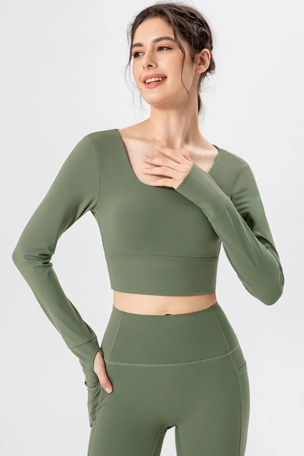 Square Neck Crisscross Active T-shirt