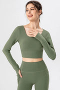 Square Neck Crisscross Active T-shirt