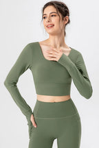 Square Neck Crisscross Active T-shirt