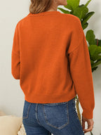 Flower Button Front Dropped Shoulder Cardigan (20)