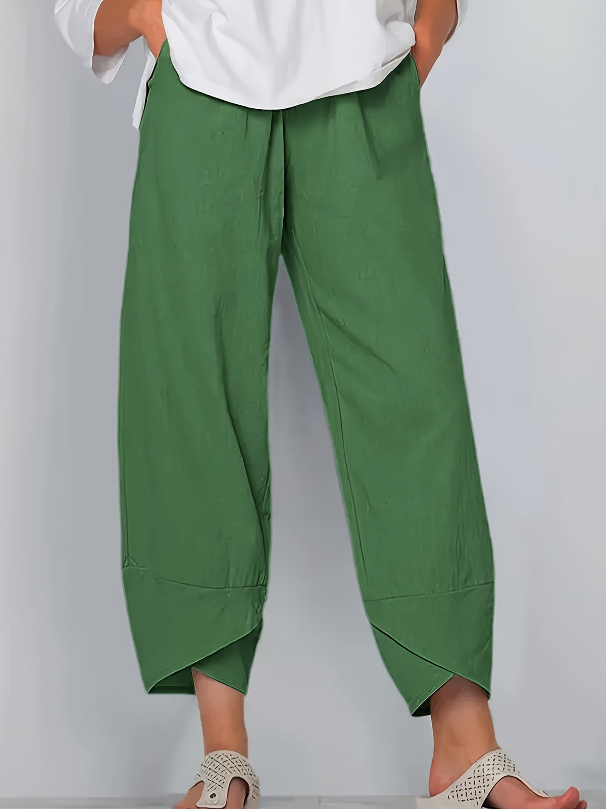 Elastic Waist Pants Pockets (10)