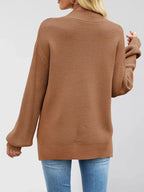Ribbed Mock Neck Drop Shoulder Sweater (9)