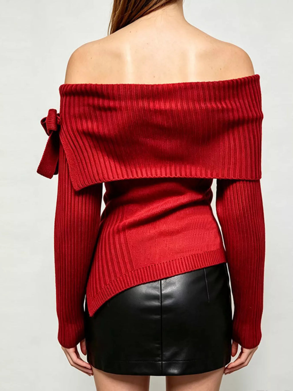 Off-shoulder Ribbed Knit Top (9)