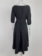 Boat Neck Tie Waist Dress (13)