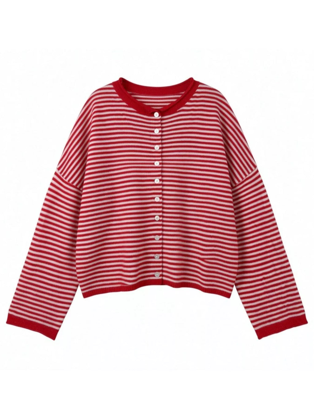 Button-down Striped Knit Cardigan (12)