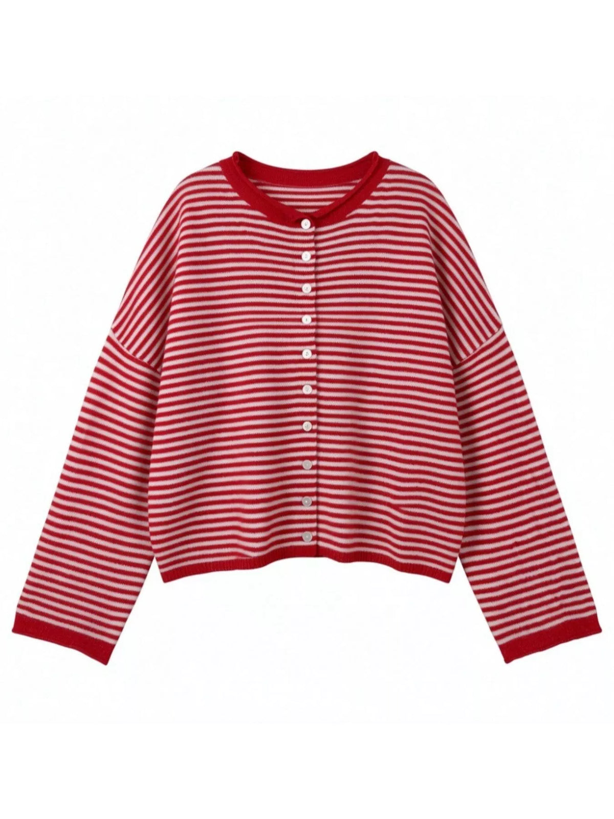Button-down Striped Knit Cardigan (12)