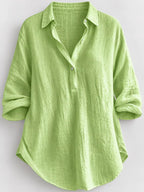 Collared Neck Long Sleeve Blouse (11)