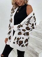 Leopard Open Front Dropped Shoulder Cardigan (9)