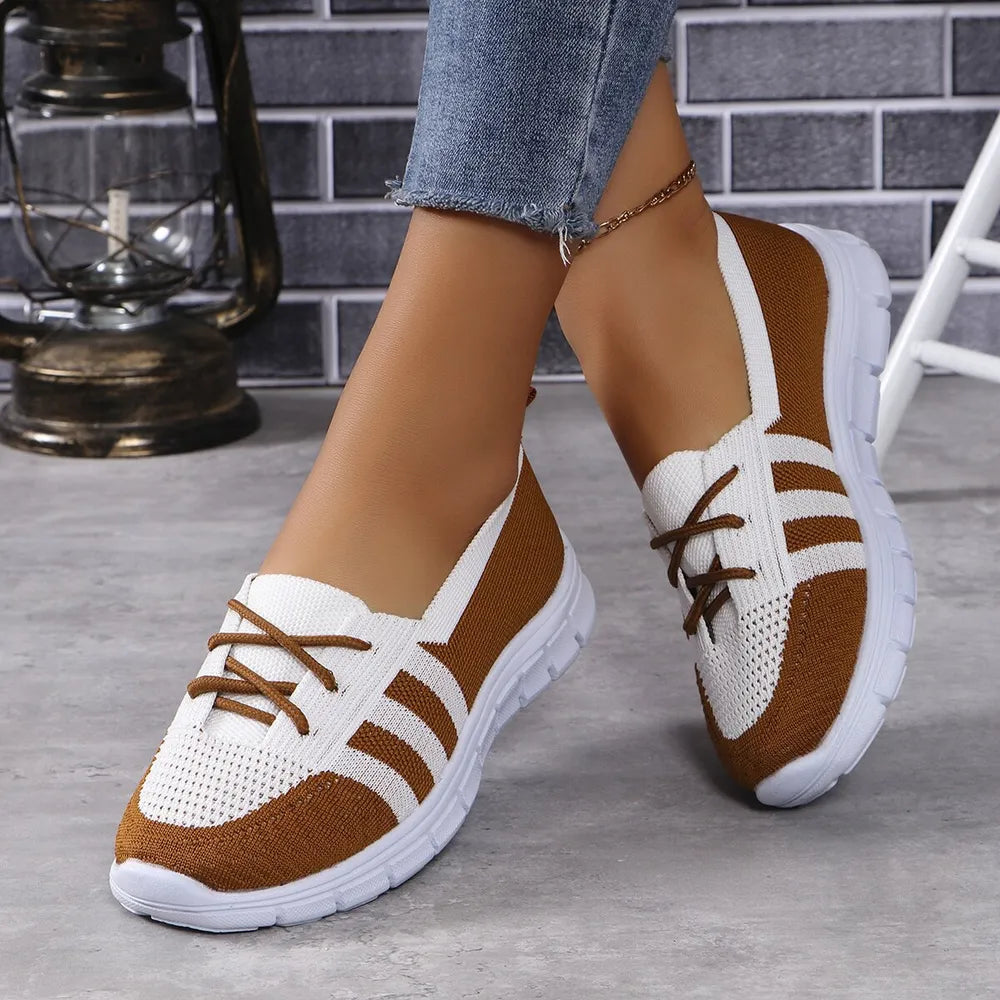 Mesh Contrast Flat Slip-ons (4)