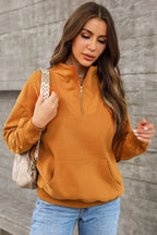 Quarter Zip Dropped Shoulder Sweatshirt (8)