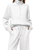 Half Zip Long Sleeve Top Pants Set (18)