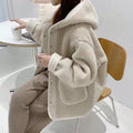 Faux Shearling Hooded Jacket variant CJWY312616801AZ|CJWY312616802BY|CJWY312616803CX|CJWY312616804DW|CJWY312616805EV