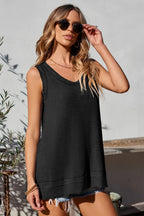 Waffle-knit Wide Strap Tank (6)