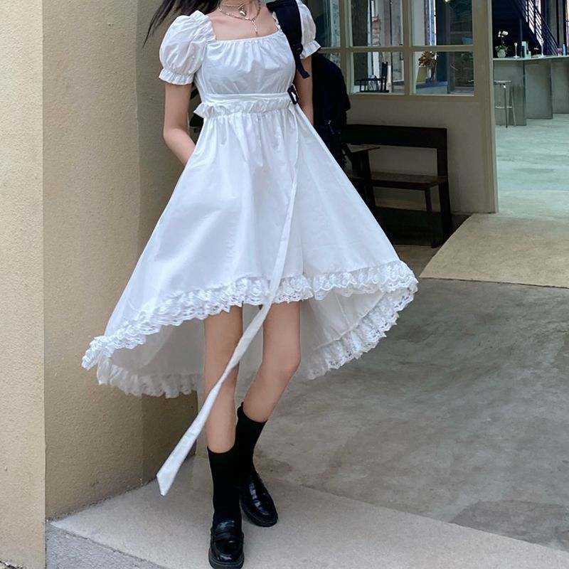 Irregular Short Sleeved Dress Waist photo 2