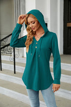 Long Sleeve Hooded Blouse (3)