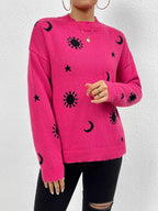 Patterned Drop Shoulder Sweater (2)