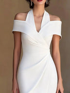 Cold Shoulder Halter Neck Midi Dress (3)