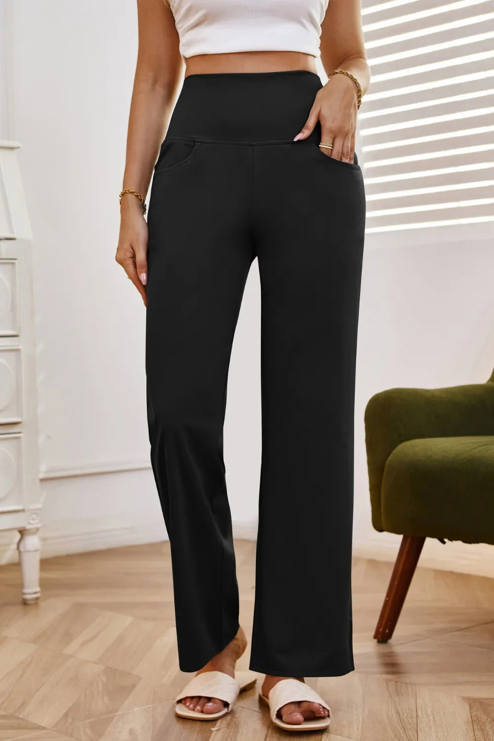High Waist Wide Leg Pants Pockets (27)